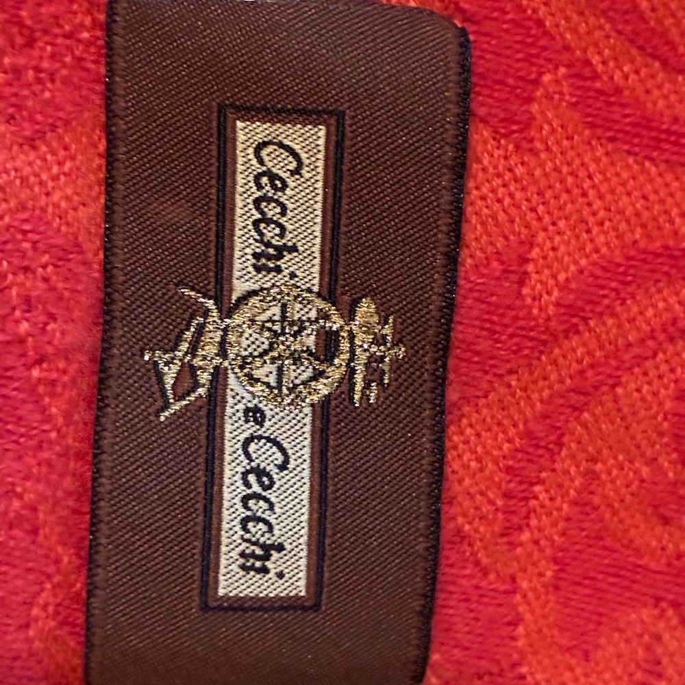 Chic Orange Patterned Scarf - Picture 3 of 3